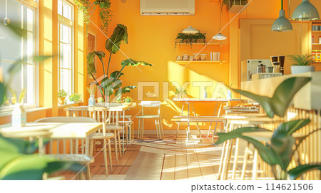 Inside a trendy cafe 01 114621506