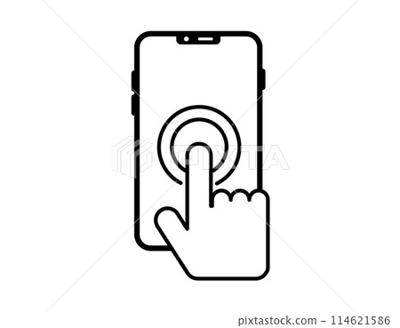Illustration of operating a smartphone: double tap Illustration of operating a smartphone: double tap 114621586