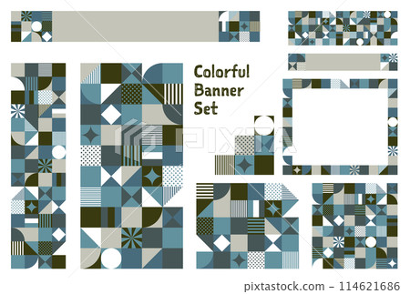 Banner set_geometric pattern 114621686
