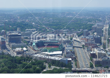 A view of Boston from the observation deck of the Prudential Tower. Day time A view of Boston from the observation deck of the Prudential Tower. Day time 114621723