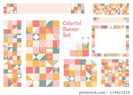 Banner set_geometric pattern 114621816