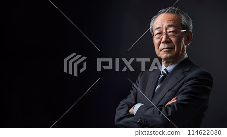 Senior man in a suit with his arms crossed 02 Senior man in a suit with his arms crossed 02 114622080