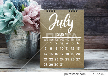 July 2024 annual monthly desk calendar for planning and management July 2024 annual monthly desk calendar for planning and management 114622360
