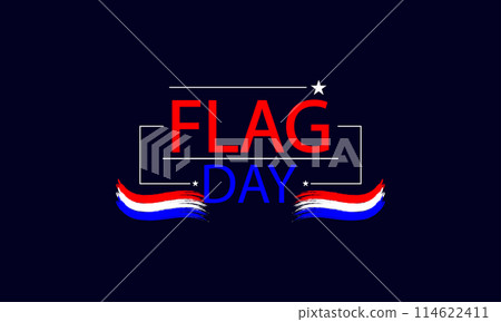 American Pride Trendy Text and USA Flag Design for Flag Day 114622411