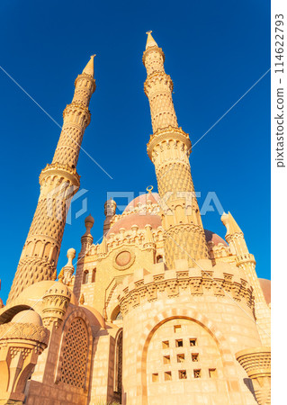 Beautiful Al Mustafa Mosque in Old Town of Sharm El Sheikh in Egypt, at sunset Beautiful Al Mustafa Mosque in Old Town of Sharm El Sheikh in Egypt, at sunset 114622793