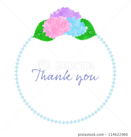 簡單的繡球花圓框 114622960