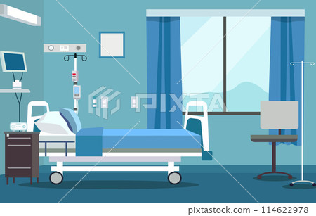 Interior Landscape of Hospital Inpatient Room with Bed and Health Medical Equipments Interior Landscape of Hospital Inpatient Room with Bed and Health Medical Equipments 114622978