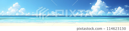 Summer blue sea and sky AI image 114623130