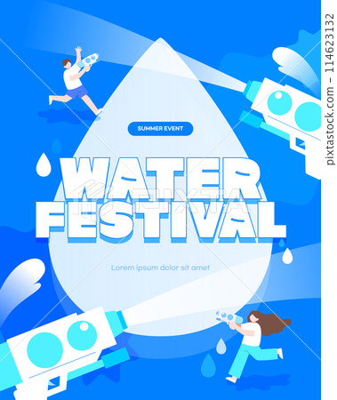 Summer Festival Frame Illustration 114623132