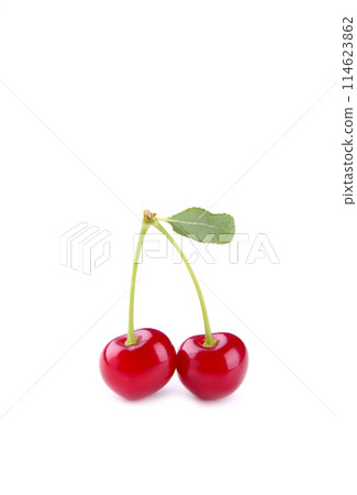 Ripe cherry isolated on white background, cut out Ripe cherry isolated on white background, cut out 114623862