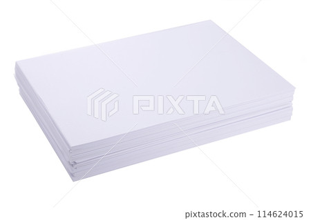 Stack white paper isolated on white background with Clipping Path Stack white paper isolated on white background with Clipping Path 114624015