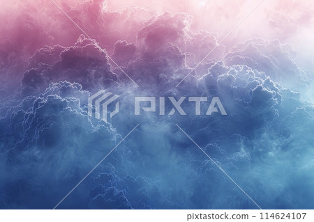 Background of blue and pink sky with clouds 114624107