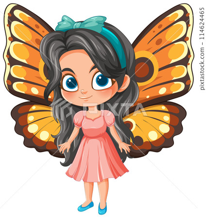 Butterfly Girl in Playful Fantasy Illustration 114624465