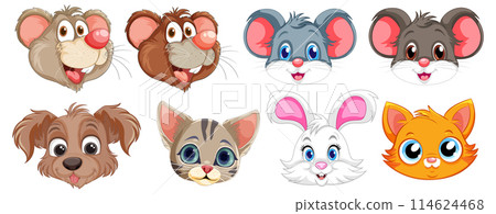 Cute Cartoon Animals Collection 114624468