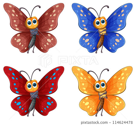 Colorful Butterfly Illustrations Set 114624478