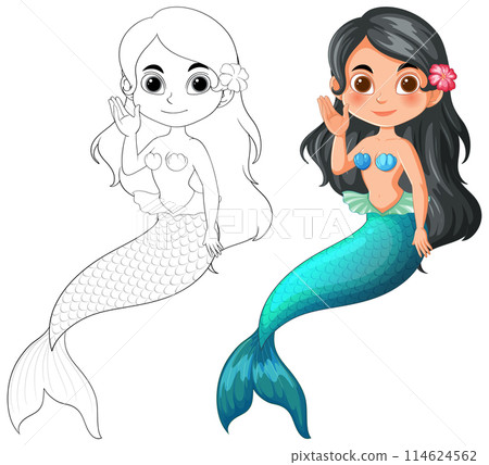 Colorful Mermaid Vector Illustration Colorful Mermaid Vector Illustration 114624562