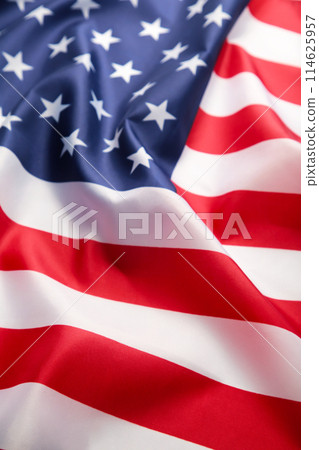 USA flag background. Independence day, top view 114625957