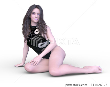 A woman in a bathing suit 114626123