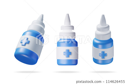 3D set of medicine spray bottle isolated 3D set of medicine spray bottle isolated 114626455