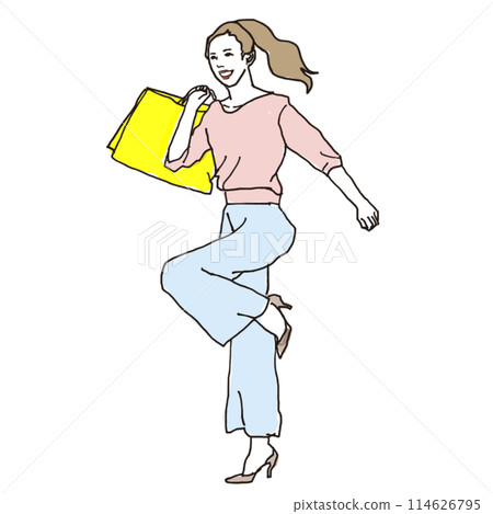 Stylish woman enjoying shopping Stylish woman enjoying shopping 114626795