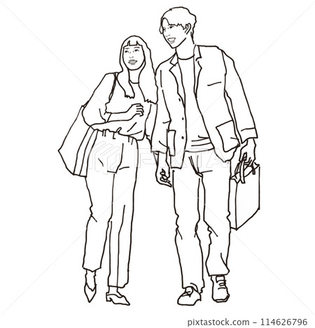 A couple enjoying shopping A couple enjoying shopping 114626796