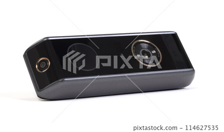 Modern wireless camera doorbel, on white background 114627535