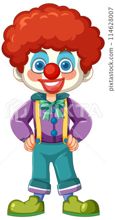 Cheerful Cartoon Clown Illustration Cheerful Cartoon Clown Illustration 114628007