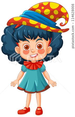 Colorful Clown Girl Illustration Colorful Clown Girl Illustration 114628008