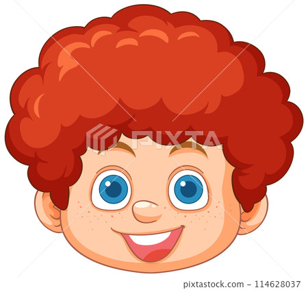 Smiling Red-Haired Cartoon Character Smiling Red-Haired Cartoon Character 114628037