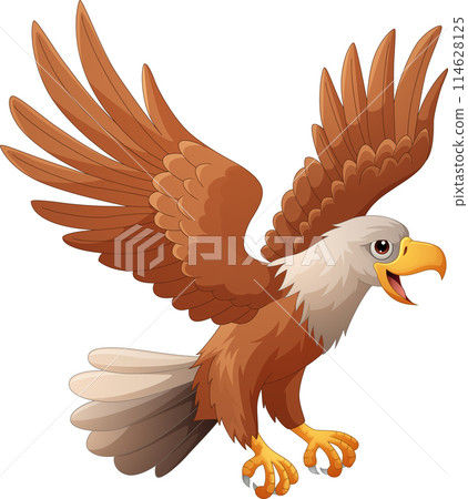 Cartoon eagle flying isolated on white background Cartoon eagle flying isolated on white background 114628125