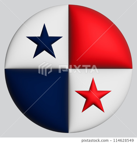 3D Flag of Panama on circle 3D Flag of Panama on circle 114628549