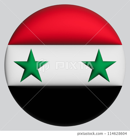 3D Flag of Syria on circle 114628604