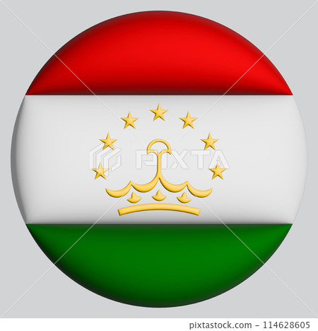 3D Flag of Tajikistan on circle 3D Flag of Tajikistan on circle 114628605