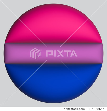 3d illustration Bisexual flag on avatar circle 114628644
