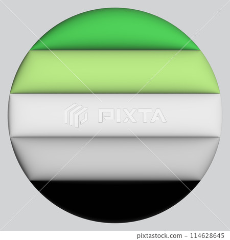 3d illustration Aromantic flag on avatar circle 3d illustration Aromantic flag on avatar circle 114628645