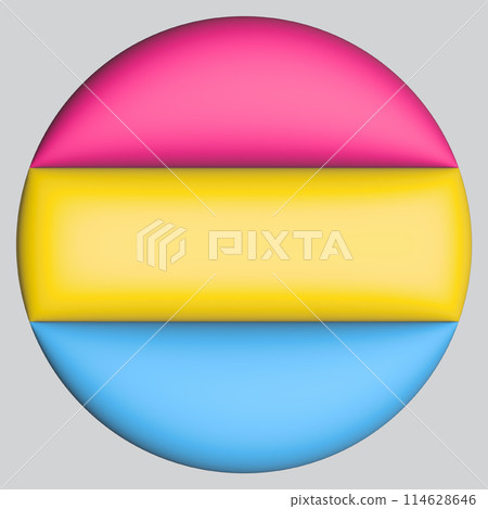 3d illustration Pansexual flag on avatar circle 3d illustration Pansexual flag on avatar circle 114628646
