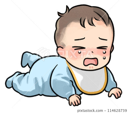 嬰兒爬行時哭泣 嬰兒爬行時哭泣 114628739