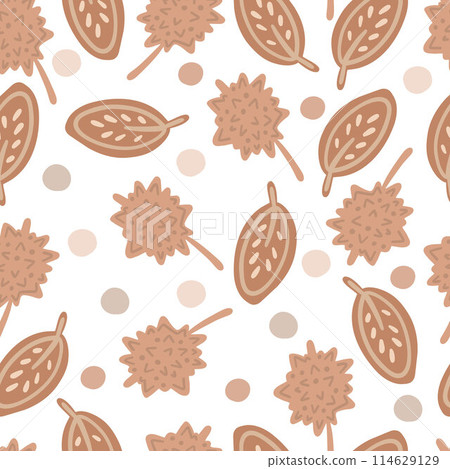 Chestnut seamless pattern pastel colours flat design 114629129
