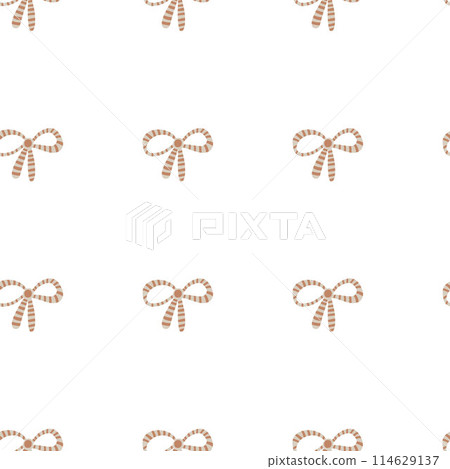 Bow children pastel colours flat design seamless pattern 114629137