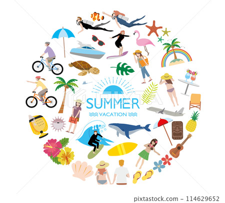夏季熱帶假期插圖集 114629652