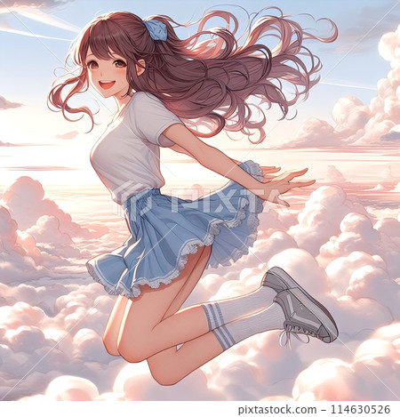 天上飛翔的女高中生 114630526