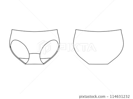 Women's underwear template front and back white Women's underwear template front and back white 114631232