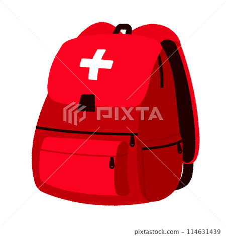 Illustration of a disaster prevention backpack 114631439