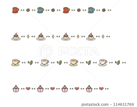 流行裝飾邊框/線條(顏色):咖啡、茶、糖果 流行裝飾邊框/線條(顏色):咖啡、茶、糖果 114631769