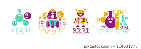 Kids Science Education Curriculum Club Logo Template Vector Set 114631775