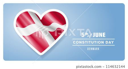 Denmark happy constitution day greeting card, banner vector illustration 114632144