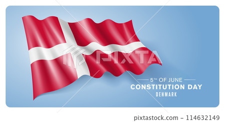 Denmark constitution day vector banner, greeting card 114632149