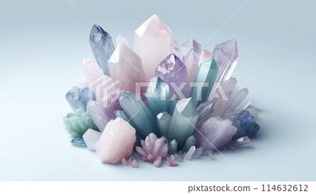 各種形狀的淺色晶體 114632612