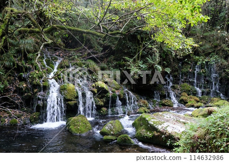 Mototaki Underflow Water is a waterfall created by spring water overflowing from the end cliff of the lava of Mt. Chokai. Mototaki Underflow Water is a waterfall created by spring water overflowing from the end cliff of the lava of Mt. Chokai. 114632986
