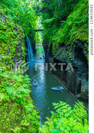 宮崎縣高千穗町高千穗峽谷和真名井瀑布的柱狀節理 114633045